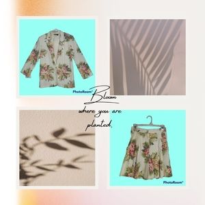Oversize Floral Blazer & Short Set with Pockets